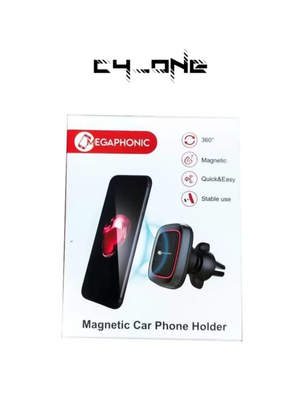 POWERPEAK KFZ-Handyhalterung – Magnetische Lüftungsschlitz-Halterung, einfache Montage und Release, für Smartphones, Schwarz/Rot
