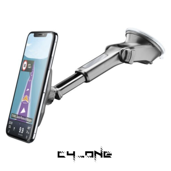 Cellularline Pilot Force Wireless – Magnetische KFZ-Smartphonehalterung mit kabellosem Aufladen, Windschutzscheibe und Armaturenbrett, MAG4 Magnettechnologie - Image 2